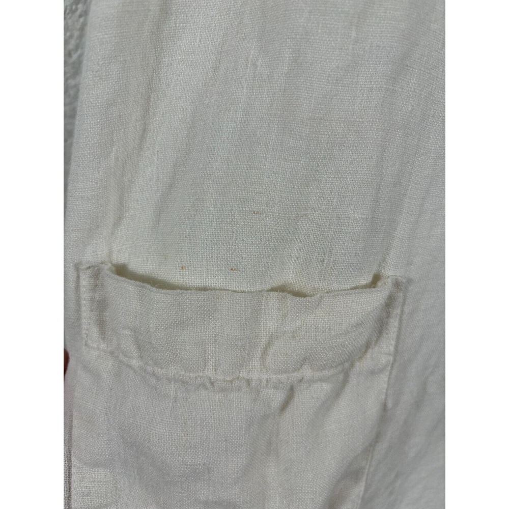 Match Point Dress Womens Small White Linen Sleeveless V-Neck Pockets - Picture 6 of 12